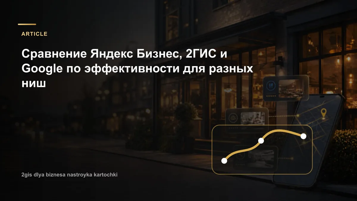 Сравнение Яндекс Бизнес, 2ГИС и Google по эффективности для разных ниш