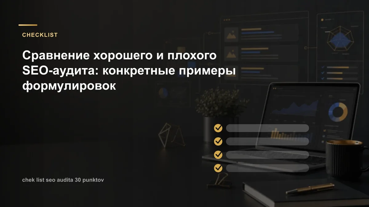Сравнение хорошего и плохого SEO-аудита: конкретные примеры формулировок