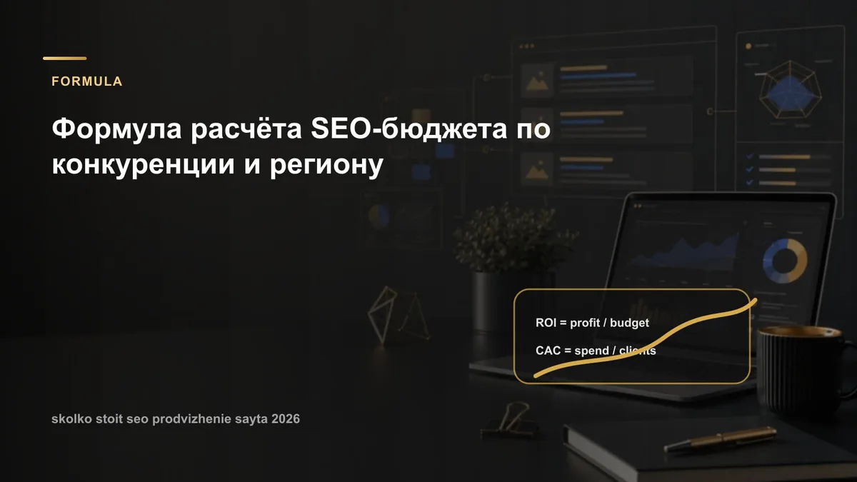 Формула расчёта SEO-бюджета по конкуренции и региону