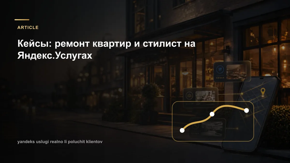 Кейсы: ремонт квартир и стилист на Яндекс.Услугах