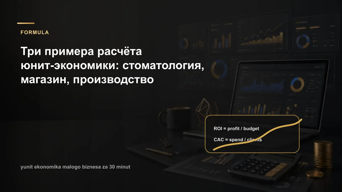 Три примера расчёта юнит-экономики: стоматология, магазин, производство